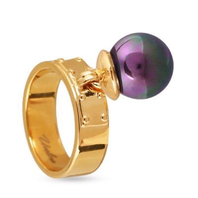 Кольцо (Майорка 12мм бургунди хамелеон; покрытие золото), Есть комплект