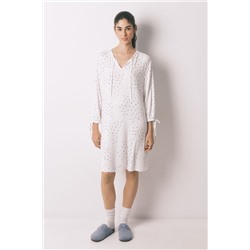 Camisón midi blanco estampado pájaros