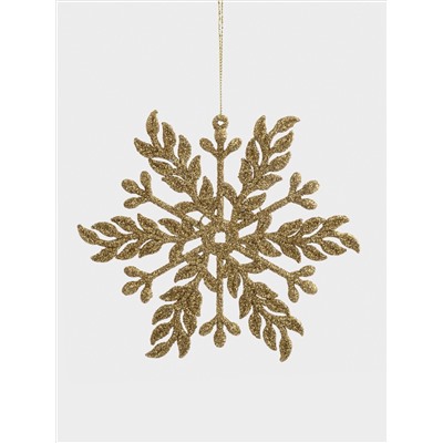 Игрушка елочная, 15 см, пластик, шампань, Снежинка, New year