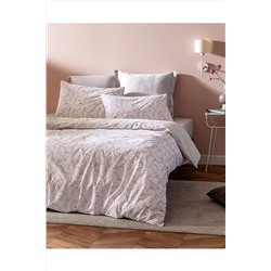 Madame Coco Octave King Size Lastikli Ranforce Baskılı Nevresim Takımı - Pudra 1KNTKC0769103-8682116929325