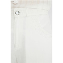 Pantalón culotte cropped bordados