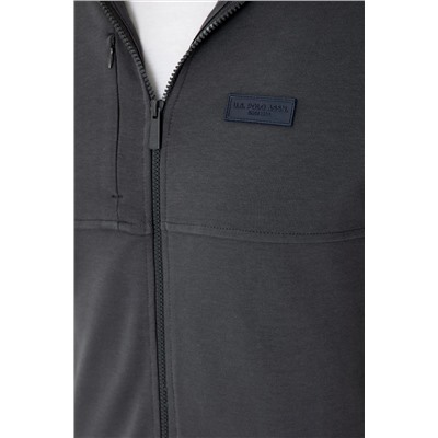 Erkek Antrasit Kapüşonlu Örme Hırka