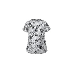 UA Splash Of Love White V-Neck Scrub Top