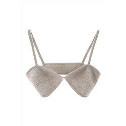 Cárdigan y top de lana Topo