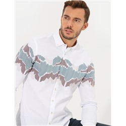 Yeşil Slim Fit Uzun Kollu Gömlek