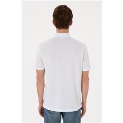 Erkek Regular Fit Polo Yaka Beyaz Basic Tişört