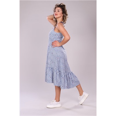 Сарафан женский в полоску на бретелях 11