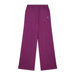 Pantalón flare felpa algodón vino
