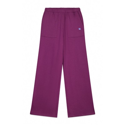 Pantalón flare felpa algodón vino