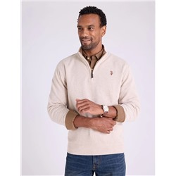 1/4 ZIP MOCK NECK FLATBACK PULLOVER