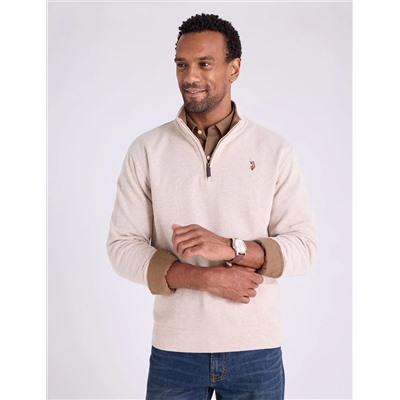 1/4 ZIP MOCK NECK FLATBACK PULLOVER