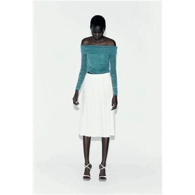 Женский топ из органзы с открытыми плечами  ЗАР*А