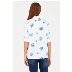 Kadın Saks Uzun Kollu Gömlek