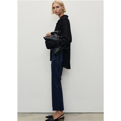 Jeans flare crop bolsillos