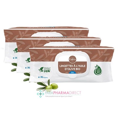 Gifrer Bébé Lingettes Nettoyantes à l'Huile d'Olive BIO 3x70 lingettesLot  × 3