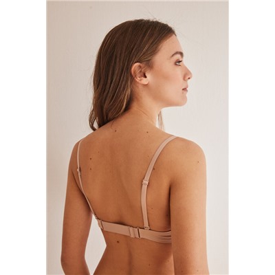 CLEVER Sujetador cierre delantero beige