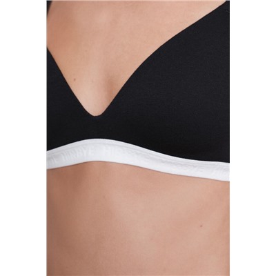 Sujetador triangular relleno fijo negro