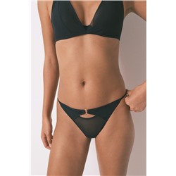 Tanga tul microfibra negro