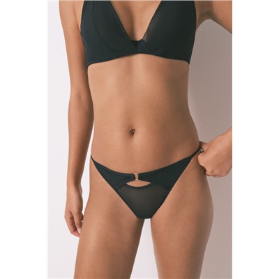 Tanga tul microfibra negro
