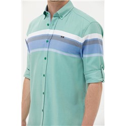 Erkek Yeşil Uzun Kollu Gömlek