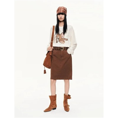 Женский лонгслив с мультяшным принтом  МО*КО