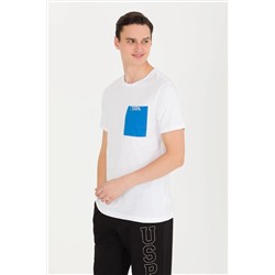 Erkek Beyaz Bisiklet Yaka Tişört