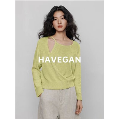 Лёгкая ассиметричная кофта из смесового льна (7 цветов)