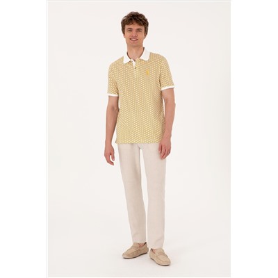 Erkek Regular Fit Açık Haki Polo Yaka Tişört