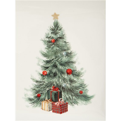 Блюдо, 22х22 см, керамика D, квадратное, зеленое, Елка с подарками, Festival