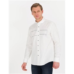 Beyaz Regular Fit Uzun Kollu Gömlek