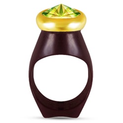 Кольцо Силиата (кристаллы SW светло-зеленые хамелеон; золото)