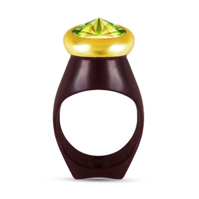 Кольцо Силиата (кристаллы SW светло-зеленые хамелеон; золото)