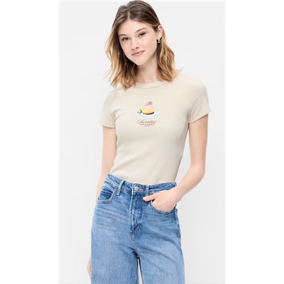 Snug Crew-Neck Ribbed T-Shirt