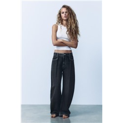 TRF RELAXED FIT HIGH-WAIST JEANS WITH PLEATS