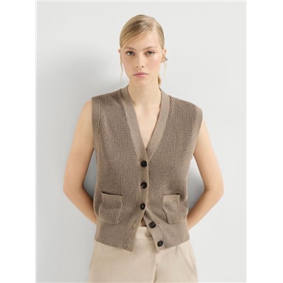 Новинка Женский вязанный жилет с элегантным блеском