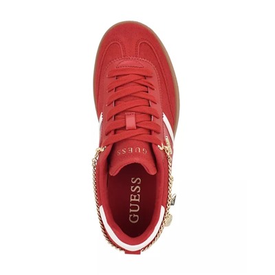 GUESS Women's Naoko Charm Lace-Up Court Sneakers