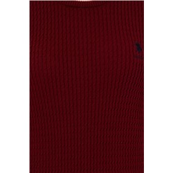 Kadın Bordo Bisiklet Yaka Basic Kazak