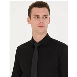 Siyah Ex. Slim Fit Uzun Kollu Klasik Gömlek