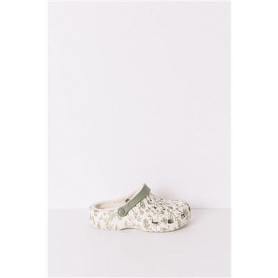 Zapatillas casa flores verde