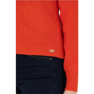 Kadın Turuncu Bisiklet Yaka Kazak