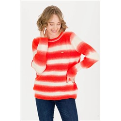 Kadın Nar Çiçeği Bisiklet Yaka Kazak