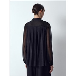 Плиссированная рубашка, B3049/blackbird
