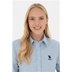 Kadın Açık Mavi Uzun Kollu Gömlek