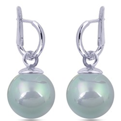 Серьги (Майорка 14мм голубая; покрытие родий), Есть комплект