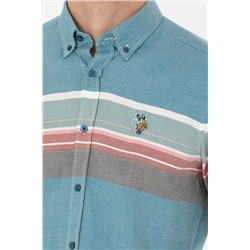 Erkek Petrol Uzun Kollu Gömlek