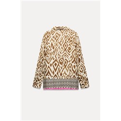 SHIRT WITH CONTRAST FRETWORK PRINT