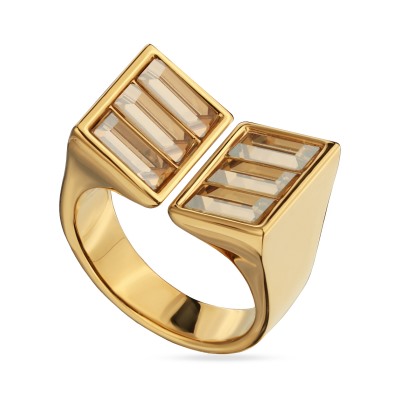 Кольцо Богемия (кристаллы SW шампань; покрытие золото), Есть комплект