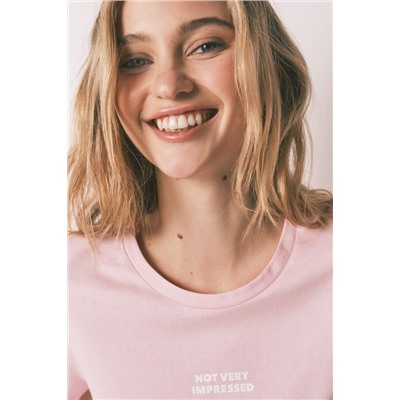 Pijama largo algodón rosa estampado miniflores