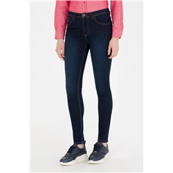 Kadın Koyu Mavi Jean Pantolon