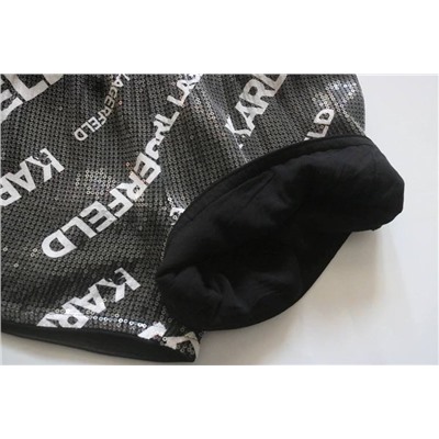 Детский комплект для девочек с пайетками, платье и шорты   КАРЛ ЛАГЕРФЕЛЬ*Д Материал внутри: 100% вискоза